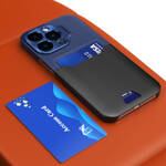Leather Stand Case etui do iPhone 14 Pro Max pokrowiec portfel na kartę z podstawką niebieskie