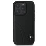 Mercedes MEHCP16L23RBCSK iPhone 16 Pro 6.3" czarny/black hardcase MB Curved Stitches Leather