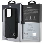 Mercedes MEHCP16L23RBCSK iPhone 16 Pro 6.3" czarny/black hardcase MB Curved Stitches Leather