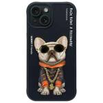 Nimmy etui iPhone 15 6.1" czarny/black    Glasses Cool Dog