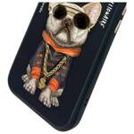 Nimmy etui iPhone 15 6.1" czarny/black    Glasses Cool Dog