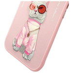 Nimmy etui iPhone 15 6.1" różowy/pink     Glasses Cool Cat