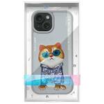 Nimmy etui iPhone 15 6.1" szary/gray      Glasses Cool Cat