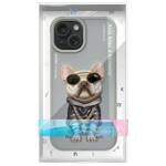 Nimmy etui iPhone 15 6.1" szary/gray      Glasses Cool Dog