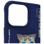 Nimmy etui iPhone 15 Pro 6.1"             niebieski/blue Glasses Cool Cat