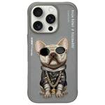 Nimmy etui iPhone 16 Pro 6.3" szary/gray  Glasses Cool Dog