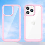 Outer Space Case etui iPhone 14 Pro Max sztywny pokrowiec z żelową ramką różowy