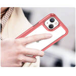 Outer Space Case etui iPhone 14 sztywny pokrowiec z żelową ramką czerwony