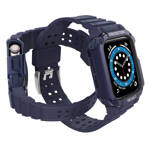 Protect Strap Band opaska z etui do Apple Watch 7 / 6 / 5 / 4 / 3 / 2 / SE (41 / 40 / 38mm) obudowa pancerny pokrowiec na zegarek niebieski