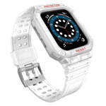 Protect Strap Band opaska z etui do Apple Watch 7 / 6 / 5 / 4 / 3 / 2 / SE (45 / 44 / 42mm) obudowa pancerny pokrowiec na zegarek biały