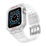 Protect Strap Band opaska z etui do Apple Watch 7 / 6 / 5 / 4 / 3 / 2 / SE (45 / 44 / 42mm) obudowa pancerny pokrowiec na zegarek biały