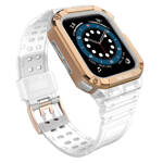 Protect Strap Band opaska z etui do Apple Watch 7 / 6 / 5 / 4 / 3 / 2 / SE (45 / 44 / 42mm) obudowa pancerny pokrowiec na zegarek różowy