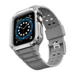 Protect Strap Band opaska z etui do Apple Watch 7 / 6 / 5 / 4 / 3 / 2 / SE (45 / 44 / 42mm) obudowa pancerny pokrowiec na zegarek szary