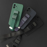 Rope case żelowe etui ze smyczą łańcuszkiem torebka smycz iPhone 13 Pro Max fioletowy