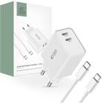 TECH-PROTECT C35W 2-PORT NETWORK CHARGER PD35W + TYPE-C CABLE WHITE