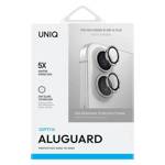 UNIQ Optix Aluminium Camera Lens Protector iPhone 16 6.1" / 16 Plus 6.7" white shimmer szkło na obiektyw aparatu z aplikatorem