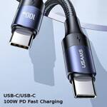 USAMS Kabel U71 USB-C na USB-C 1,2m 100W PD Fast Charge czarny/black SJ524USB01 (US-SJ524)