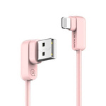 USAMS Kabel kątowy U-flow Lightning 1,2m 2A różowy/pink IPUSBCY03 (US-SJ165)