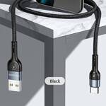 USAMS Kabel pleciony U55 2A USB-C czarny/black 1m SJ449USB01 (US-SJ449)