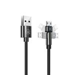 USAMS Kabel pleciony obrotowy U60 2A microUSB czarny/black 1m SJ478USB01 (US-SJ478)