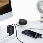 USAMS Ład. siec. 1xUSB-C ze zwijanym kablem USB-C Retractable PD+QC 20W Gan Fast Charging biały/white YC Series CC233TC02 (US-CC233)