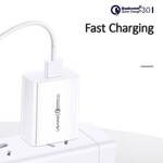 USAMS Ład. siec. 1xUSB T22 18W 3A QC3.0 (only head) Fast Charging biały/white CC83TC01 (US-CC083)