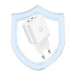 USAMS Ład. siec. 2xUSB 18W + kabel Lightning/USB-A Fast Charging biały/white series HC HCXLTZ01