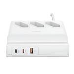 USAMS Listwa zasilająca 65W Super Si Fast Charging USB Extension Socket EU biały/white CC160TC01 (US-CC160)