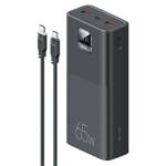 USAMS Powerbank PB68 30000mAh 65W QC3.0+PD Fast Charge + kabel USB-C/USB-C 100W czarny/black ATXLOGTCTG01 (US-CD185)