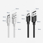 Ugreen kabel przewód USB - USB Typ C Quick Charge 3.0 3A 0,25m czarny (US287 60114)