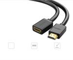 Ugreen kabel przewód przedłużacz HDMI (żeński) - HDMI (męski) 19 pin 1.4v 4K 60Hz 30AWG 2m czarny (10142)