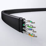 Ugreen płaski kabel sieciowy LAN Ethernet Cat. 6 10m czarny (NW102)