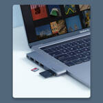 Ugreen wielofunkcyjny HUB 2x USB Typ C na 3x USB 3.0 / TF / SD / USB Typ C do MacBook Pro / Air szary (CM251 60560)