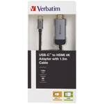 Verbatim Adapter USB-C - HDMI 4K 1.5m     aluminiowy/aluminum 49144