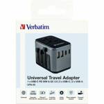 Verbatim Adapter podróżny EU/UK/US 2xUSB-A/2xUSB-C PD 30W UTA-03 czarny/black 49545