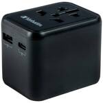 Verbatim Adapter podróżny EU/UK/US 2xUSB-A/USB-C PD 20W UTA-02 czarny/black 49544