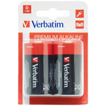 Verbatim Bateria alkaliczna D LR20 2szt   czarny/black 49923