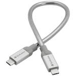 Verbatim Kabel stalowy USB-C/USB-C 3A 30cm srebrny/silver 48867