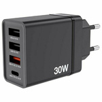 Verbatim Ładowarka sieciowa 30W 3xUSB-A/ USB-C PD 3.0 CHR-30EU2 czarny/black 49700