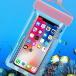 Wodoodporne etui na telefon 115 mm x 220 mm torebka na basen plażę jasnoniebieskie
