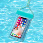 Wodoodporne etui na telefon 115 mm x 220 mm torebka na basen plażę jasnoniebieskie