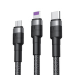 XO kabel NB-Q191 3w1 USB - Lightning + USB-C + microUSB 1,2 m 40W czarny