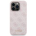 ZESTAW GUESS GUBPM5P15L4GEMGP IPHONE 15 PRO 6.1" HARDCASE + POWERBANK 5000MAH MAGSAFE RÓŻOWY/PINK 4G METAL LOGO