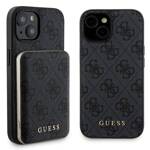 ZESTAW GUESS GUBPM5P15S4GEMGK IPHONE 15 6.1" HARDCASE + POWERBANK 5000MAH MAGSAFE CZARNY/BLACK 4G METAL LOGO