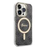 ZESTAW GUESS GUBPP14LH4EACSK CASE+ CHARGER IPHONE 14 PRO 6,1" CZARNY/BLACK HARD CASE 4G PRINT MAGSAFE