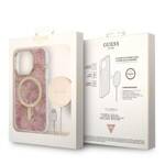 ZESTAW GUESS GUBPP14LHJEACSP CASE+ CHARGER IPHONE 14 PRO 6,1" RÓŻOWY/PINK HARD CASE JUNGLE MAGSAFE