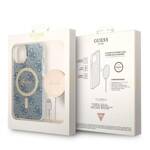 ZESTAW GUESS GUBPP14SH4EACSB CASE+ CHARGER IPHONE 14 / 15 / 13 6,1" NIEBIESKI/BLUE HARD CASE 4G PRINT MAGSAFE