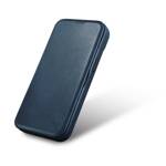 iCarer CE Oil Wax Premium Leather Folio Case skórzane etui iPhone 14 Pro Max z klapką magnetyczne MagSafe niebieski (AKI14220708-BU)