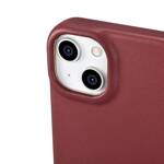 iCarer CE Premium Leather Folio Case skórzane etui iPhone 14 z klapką magnetyczne MagSafe czerwony (WMI14220713-RD)