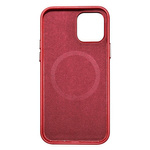 iCarer Case Leather pokrowiec etui z naturalnej skóry do iPhone 12 Pro Max czerwony (WMI1217-RD) (kompatybilne z MagSafe)